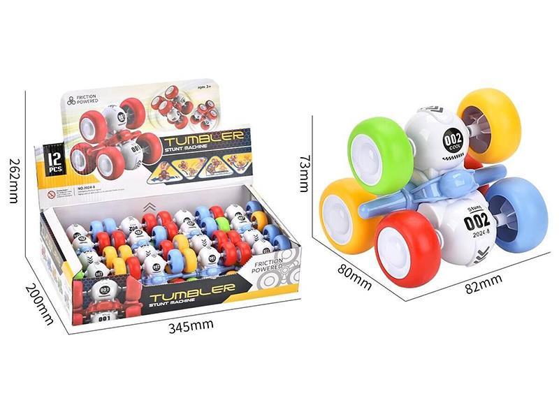 Friction 6-Wheel Stunt Car 12pcs