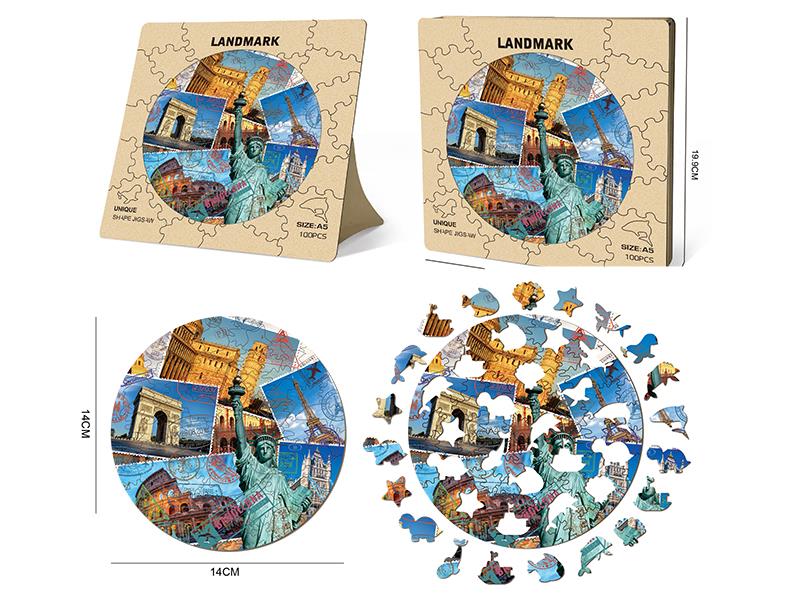 100pcs Wooden Puzzle - Landmark