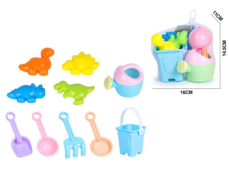 Beach Bucket Dinosaur Sand Mold Set 10pcs