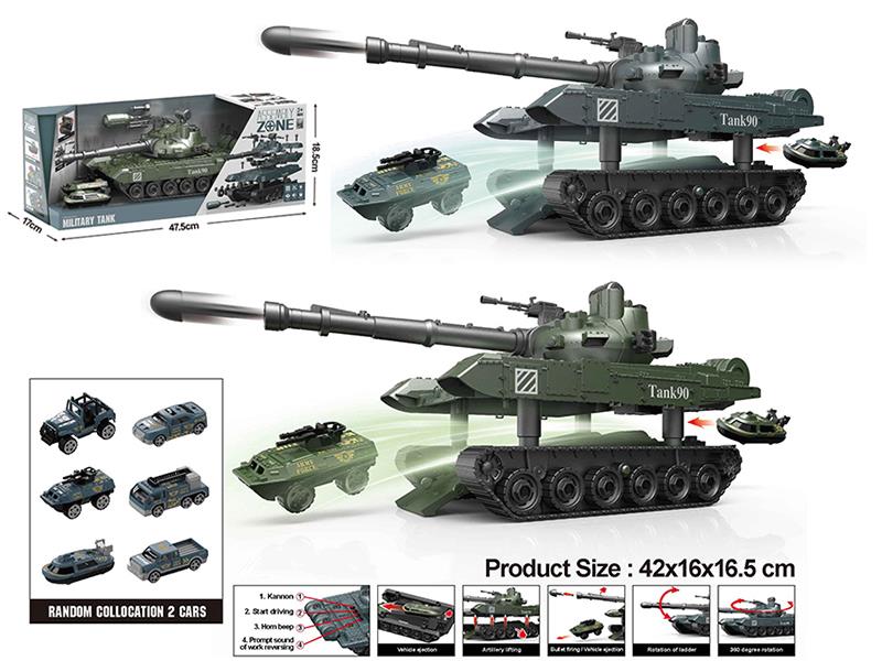 DIY Disassembly And Assembly Inertia Russian T-90 Tank(Light,Music,Compatible With Small Particle Blocks)