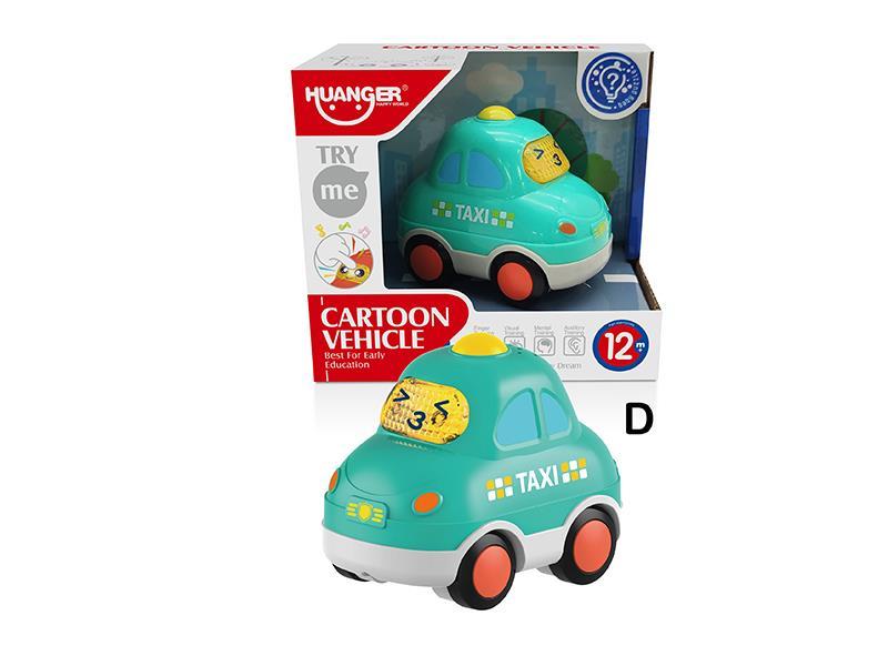 Slide Cartoon Car With Sound And Light-Taxi