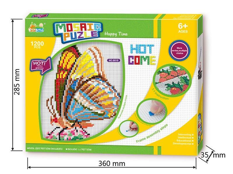 Butterfly Mosaic Puzzle With Frame