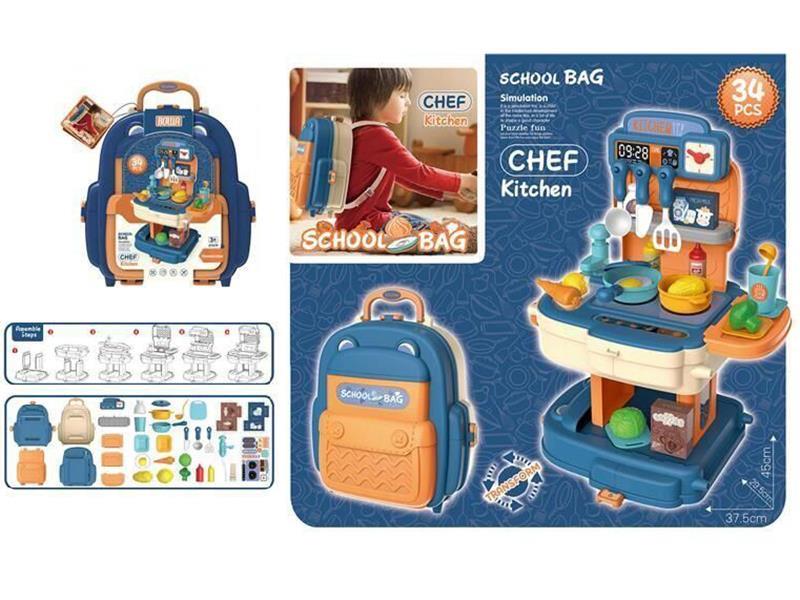 Kitchen Set School Bag 34pcs