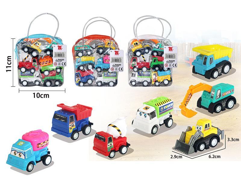 6pcs Pull Back  Engineering Truck