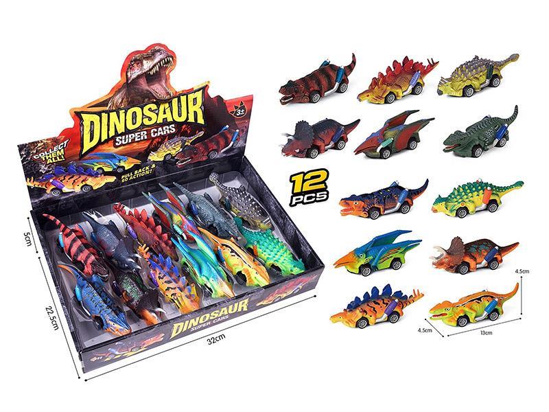 Pull Back Dinosaur Cars 12pcs