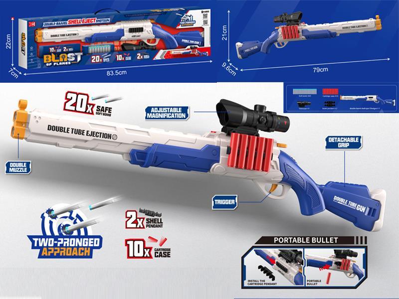 Double Barrel Shell Throwing Soft Bullet Gun