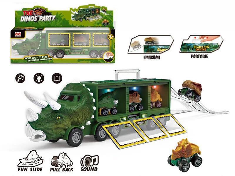 Friction Dinosaur Storage Car With Lights And Music