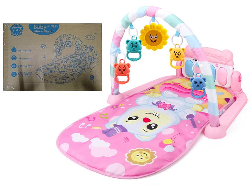 Squirrel Theme Baby Pedal Piano Fitness Blanket(Pink)