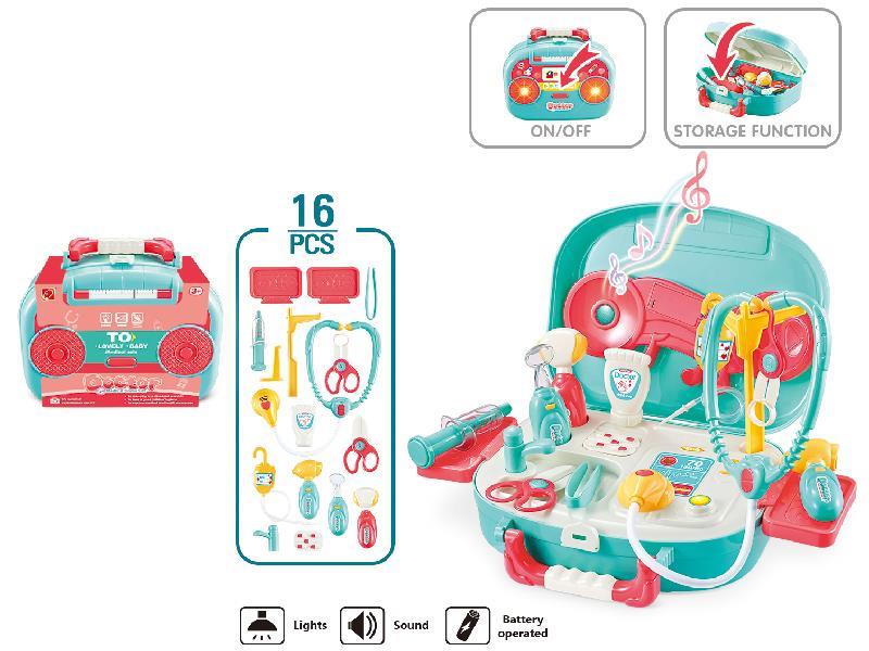 Doctor Set Portable Storage Recorder (With Lights,Music)16pcs