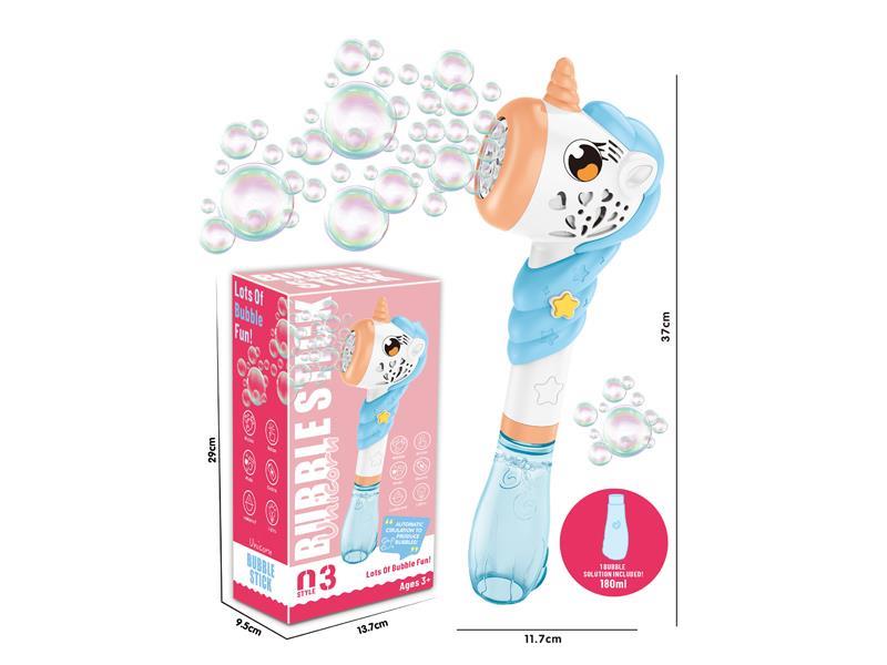 B/O Unicorn Bubble Stick Bubble Machine With Light And Music