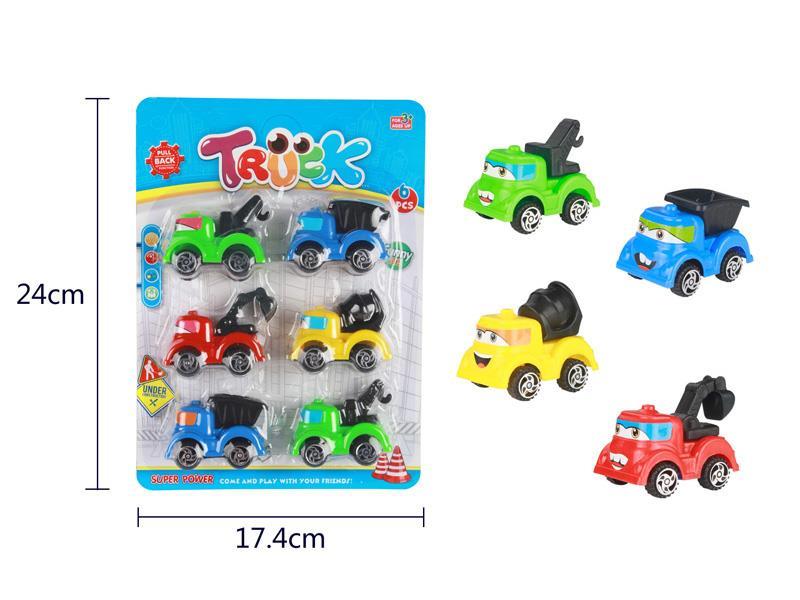 Pull Back Engineering Truck 6PCS