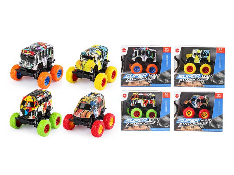 Pull Back Alloy Q Version Graffiti Off-Road Vehicle