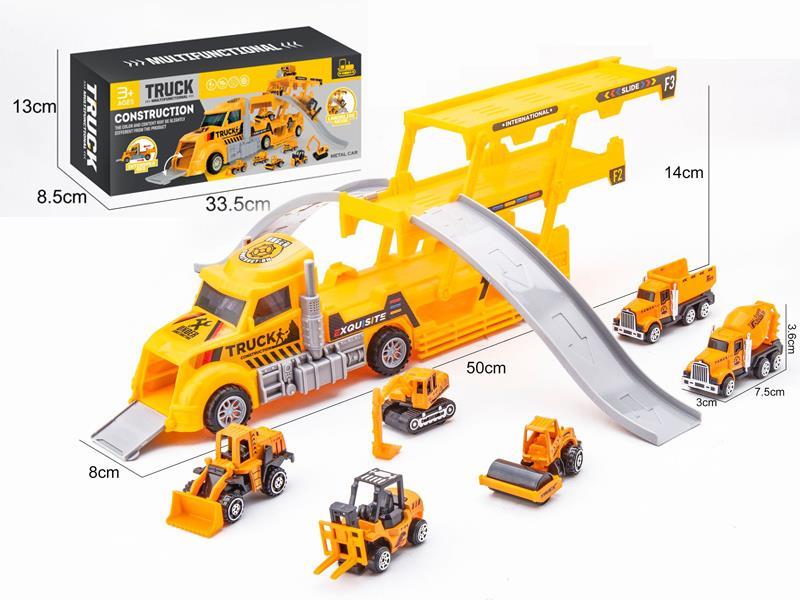 Rail Scene Of Container Truck Alloy Engineering Vehicle