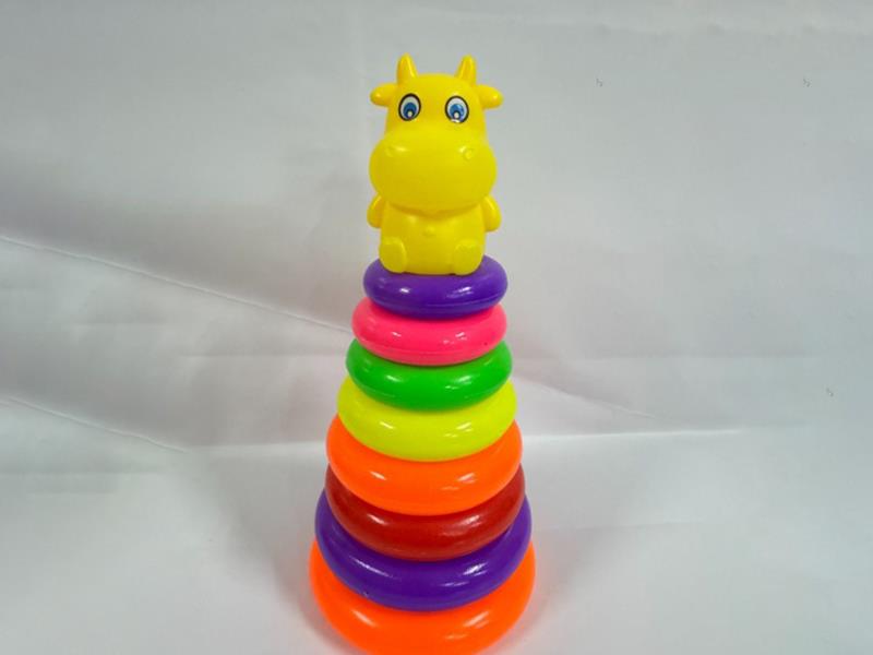 Calf Rainbow Tower Jenga Ring 8 Layers
