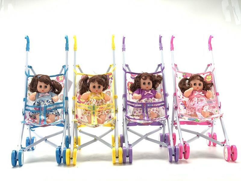 Iron Stroller + Girl Doll With 4 Sounds
