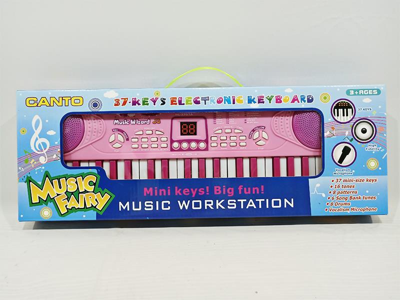 37 Key Flash Multifunction Electronic Organ With Microphone (Red)