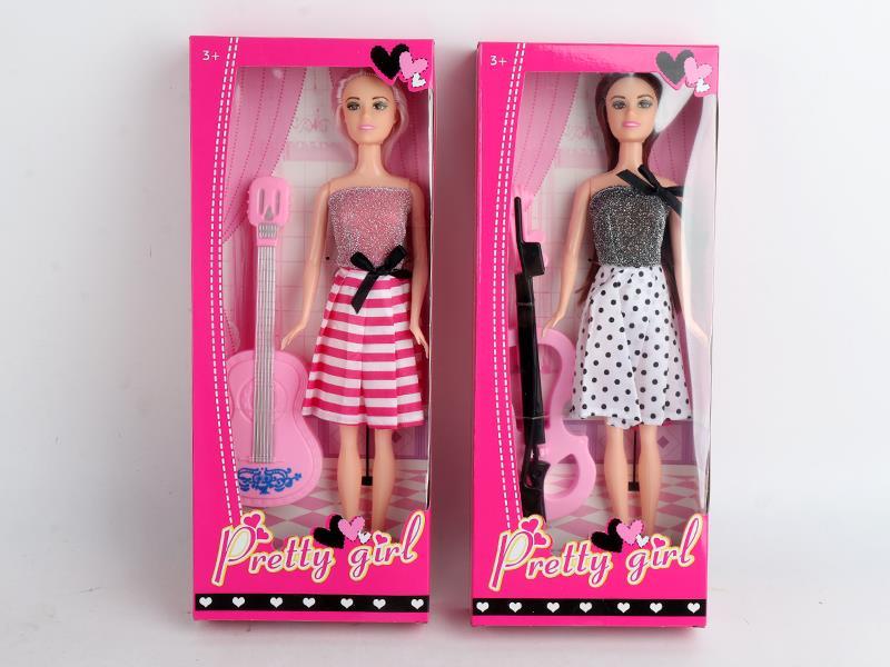 11 Inch Solid Fashion Doll With Cello Classical Guitar