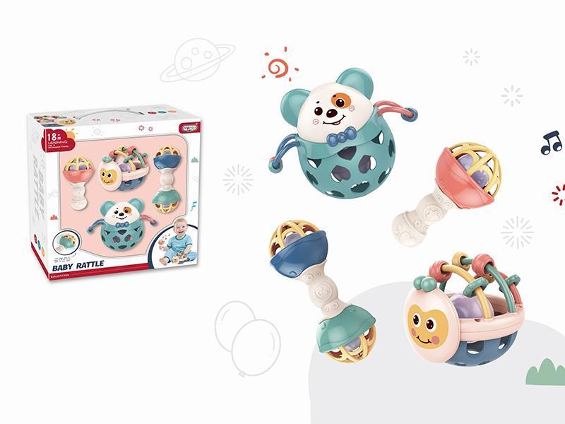 Soft Plastic Baby Rattle 4pcs