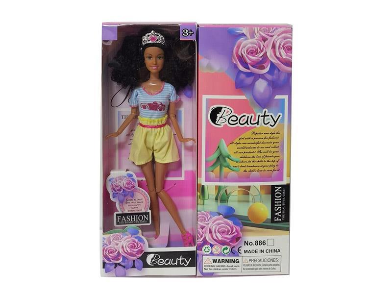 11.5" 11-Joint Solid Black-Skinned Doll