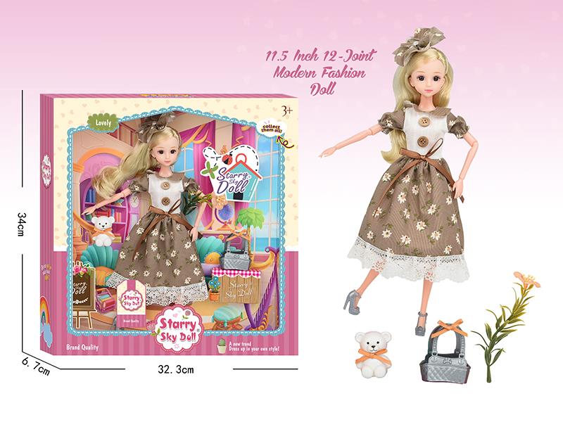 11.5 Inch 12-Joint 3D Eyes Fashion Doll