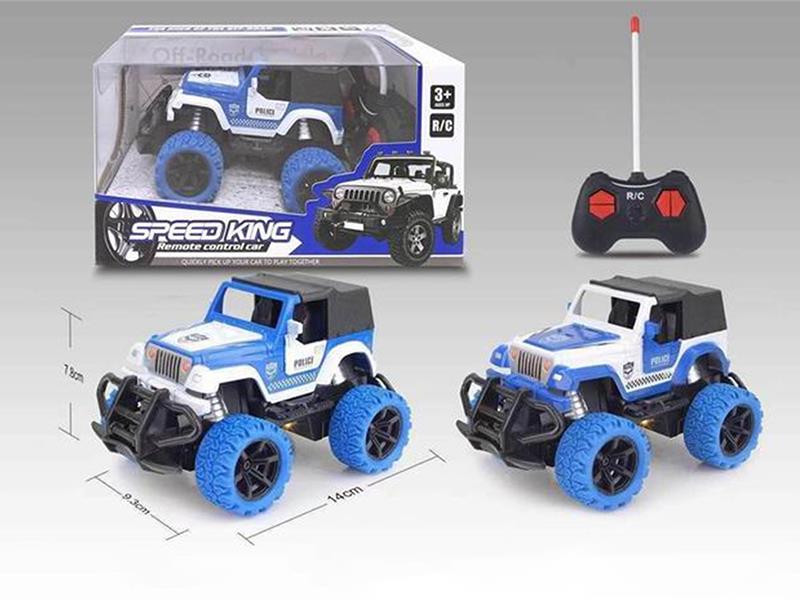 1:43 4-Channel Remote Control Off-Road Police Car With Light(Not Included  Batteries)