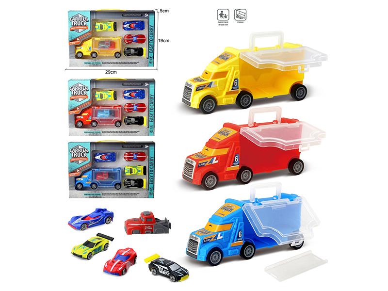 Slide Portable Storage Carrier Tuck + 1 Small Car + 1 Launcher