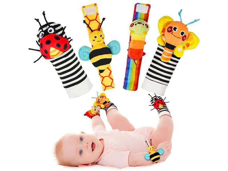 Kids Socks Wrist Strap Rattles Set Toys
