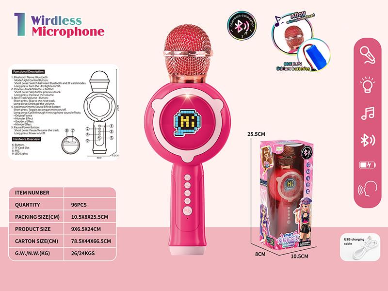 Bluetooth Microphone With Lights, Music