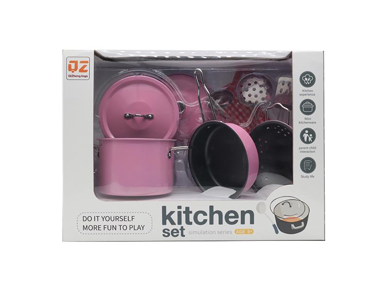 Pink Stainless Steel Tableware Toys