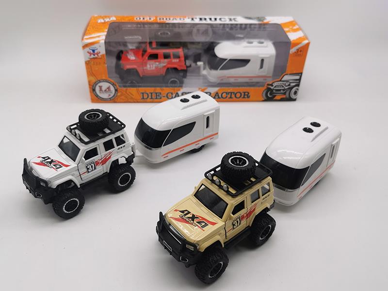 Pull Back Alloy Shock Absorption Jeep Off-Road Vehicle With Motorhome(Sound And Light)