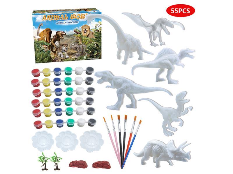 DIY Coloured Drawing Dinosaur Set 55pcs