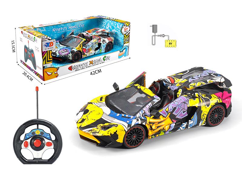 1:12 Lamborghini 5 Channel 3 Open Doors Graffiti Remote Control  Convertible Car(With Charger,Rechargeable Batteries)