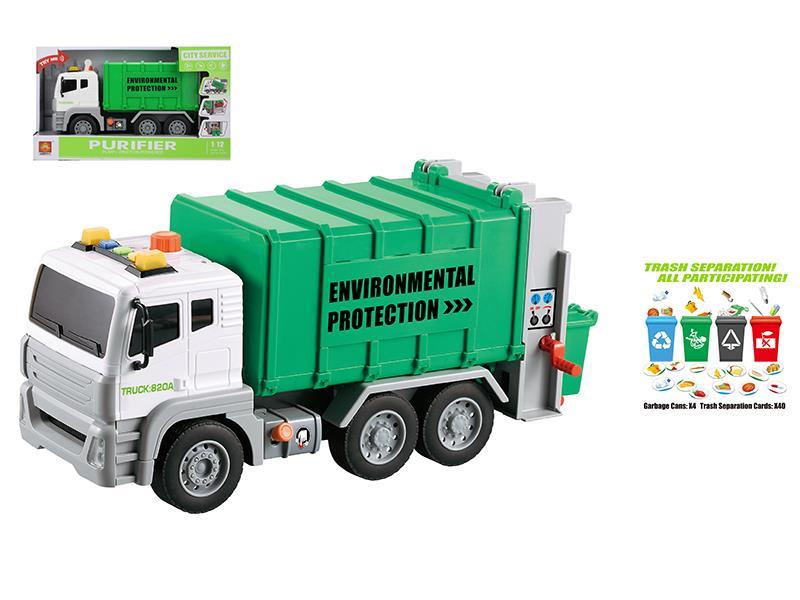 1:12 Friction Sanitation Truck (Sound And Light,Pump)