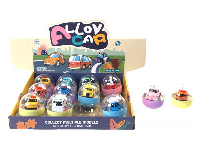 12PCS Alloy Pull Back Vehicle (School Bus, Police Car, Fire Truck, Engineering Vehicle)