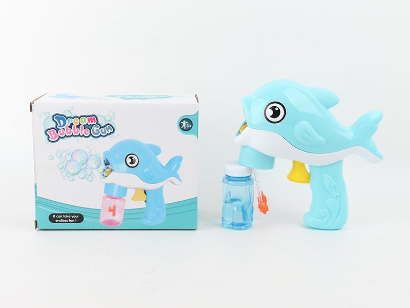 Automatic Solid Color Inertial Dolphin Bubble Gun