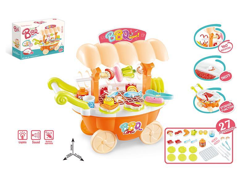 Mini Multifunctional Rotating Barbecue Car With Light And Music