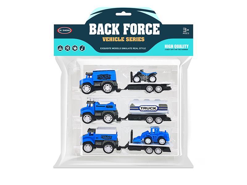 Pull Back Cartoon Police Car Set