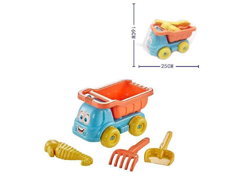 Wheat Straw Material Sand Toy Truck Set 4pcs