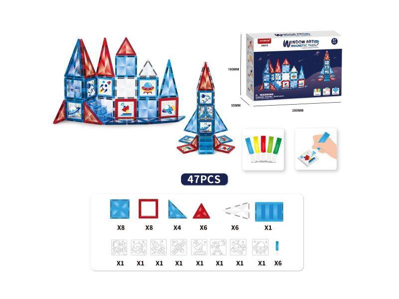 Kaleidoscope Star Diamond Space Series Color Window Magnetic Sheet Without Baking Glue Painting Version 47pcs