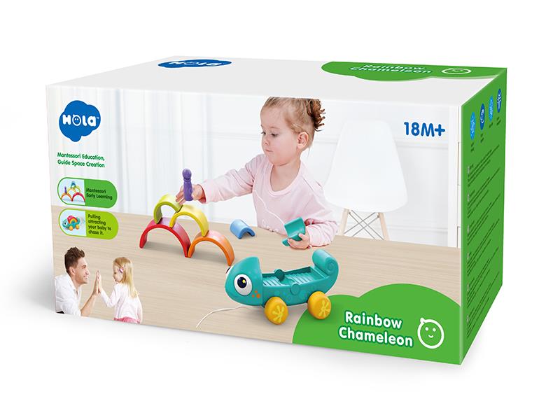 Rainbow Chameleon Stacking Building Blocks