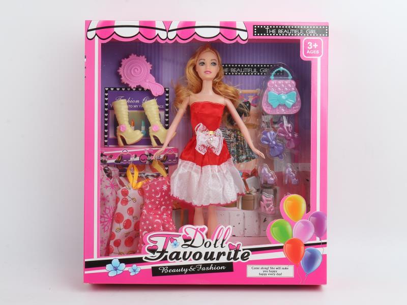 11.5 Inch Solid Movable Doll Bag Shoes Hairpin Comb