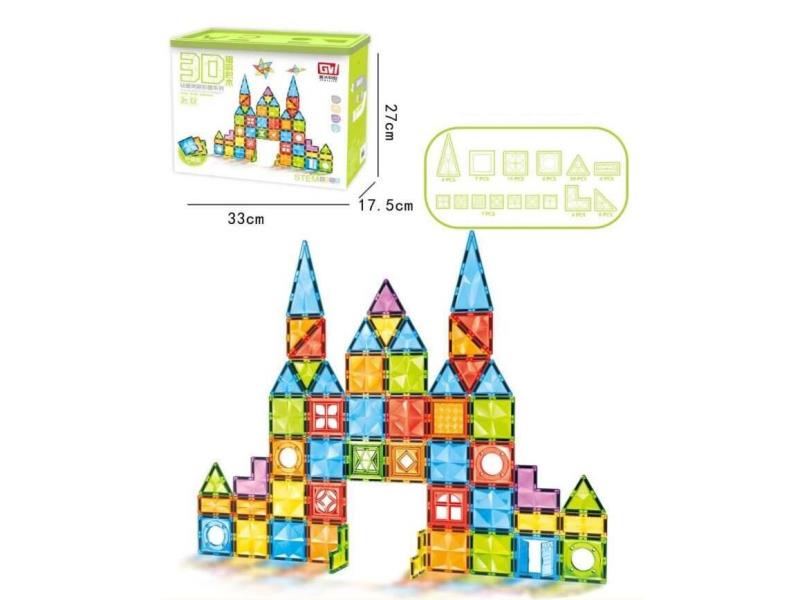 Colorful Diamond Surface 3D Magnetic Sheet Building Blocks