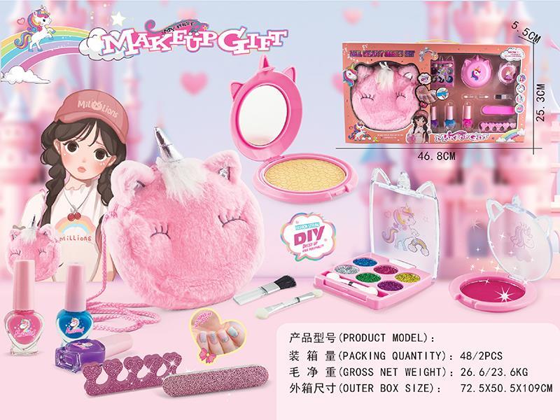 Unicorn Crossbody Bag Nail Art Make Up Set