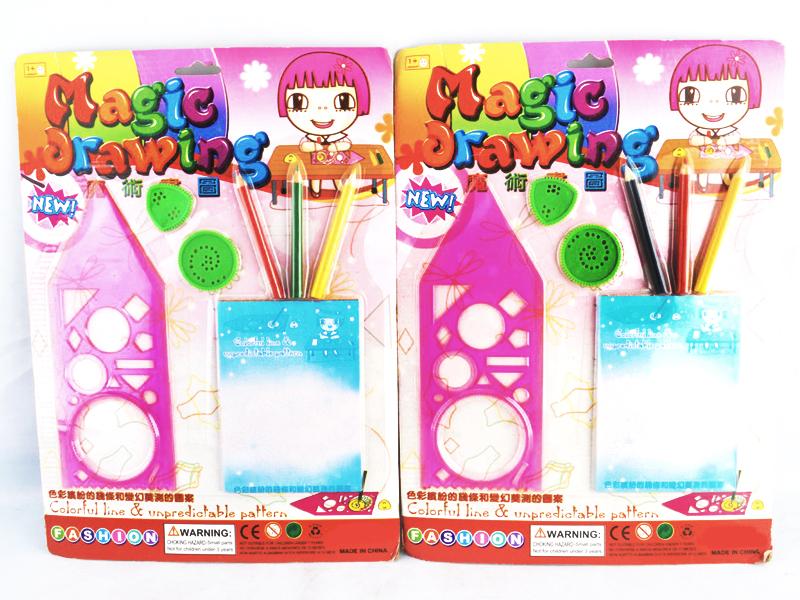 Magic Pencil Ruler Set (with color pencil)