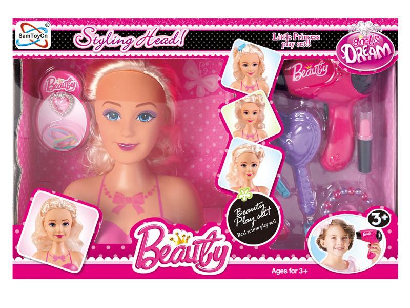 Barbie Head +Adornment Toys Set