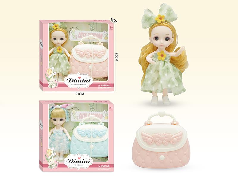 6 Inch Joints Body Cute Doll With Handbag