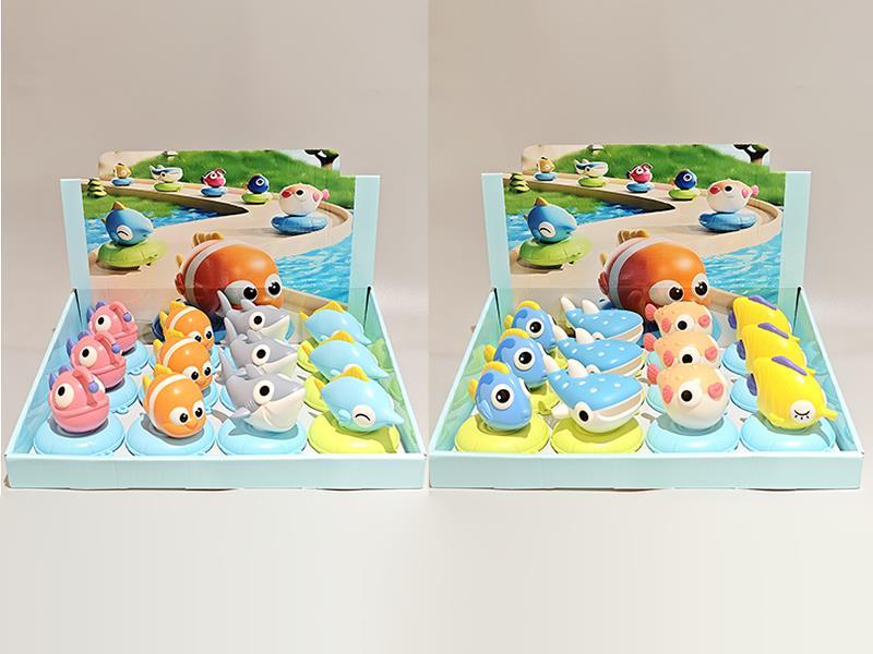 Marine Animal Swimming Ring Pull Back Cars 12pcs