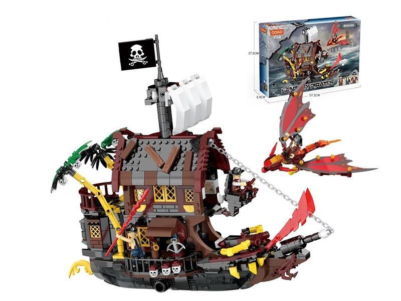 Shideout Ship Small Particle Building Blocks 907PCS