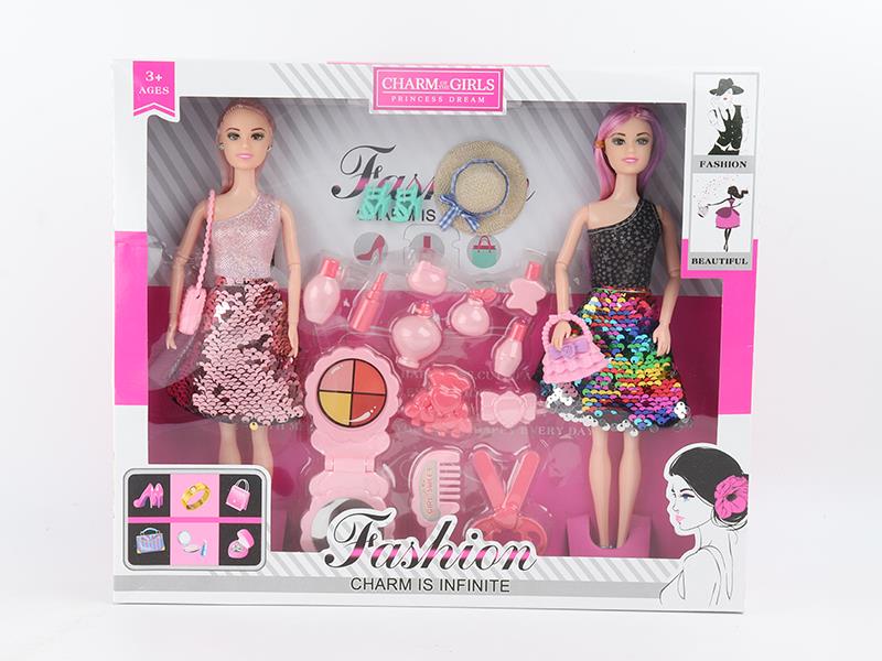 2 11-Inch Solid Joint Hand Doll With Bag,Hat,Shoes,Adornment Toys