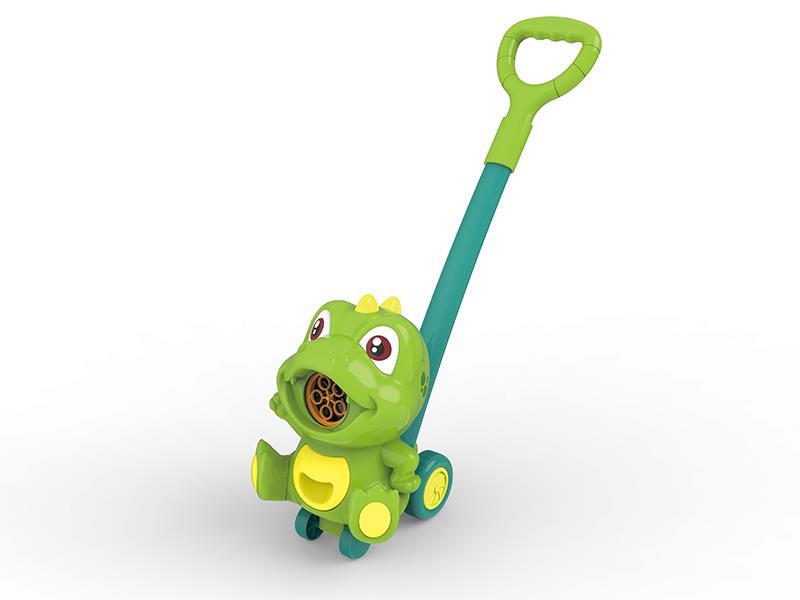 Push-And-Pull Dinosaur 5 Holes Bubble Machine With 150ml Bubble Water
